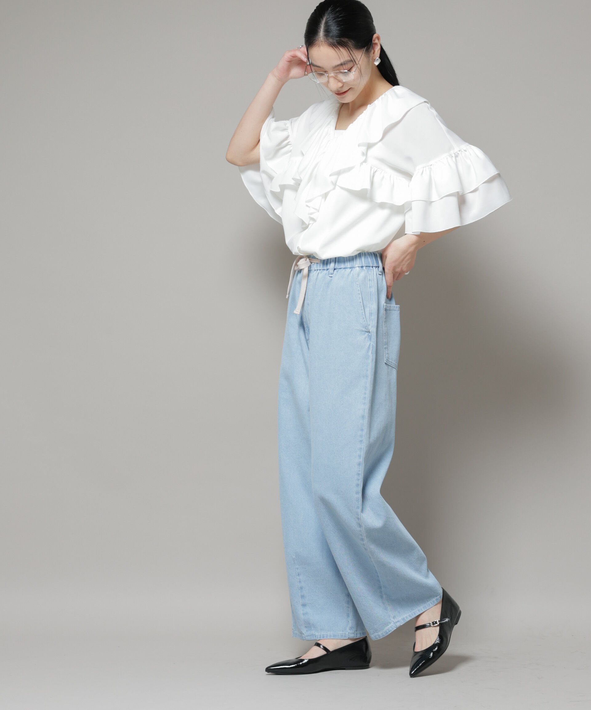 nano･universe「ピコフリルフレアブラウス」|シャツ・ブラウス|