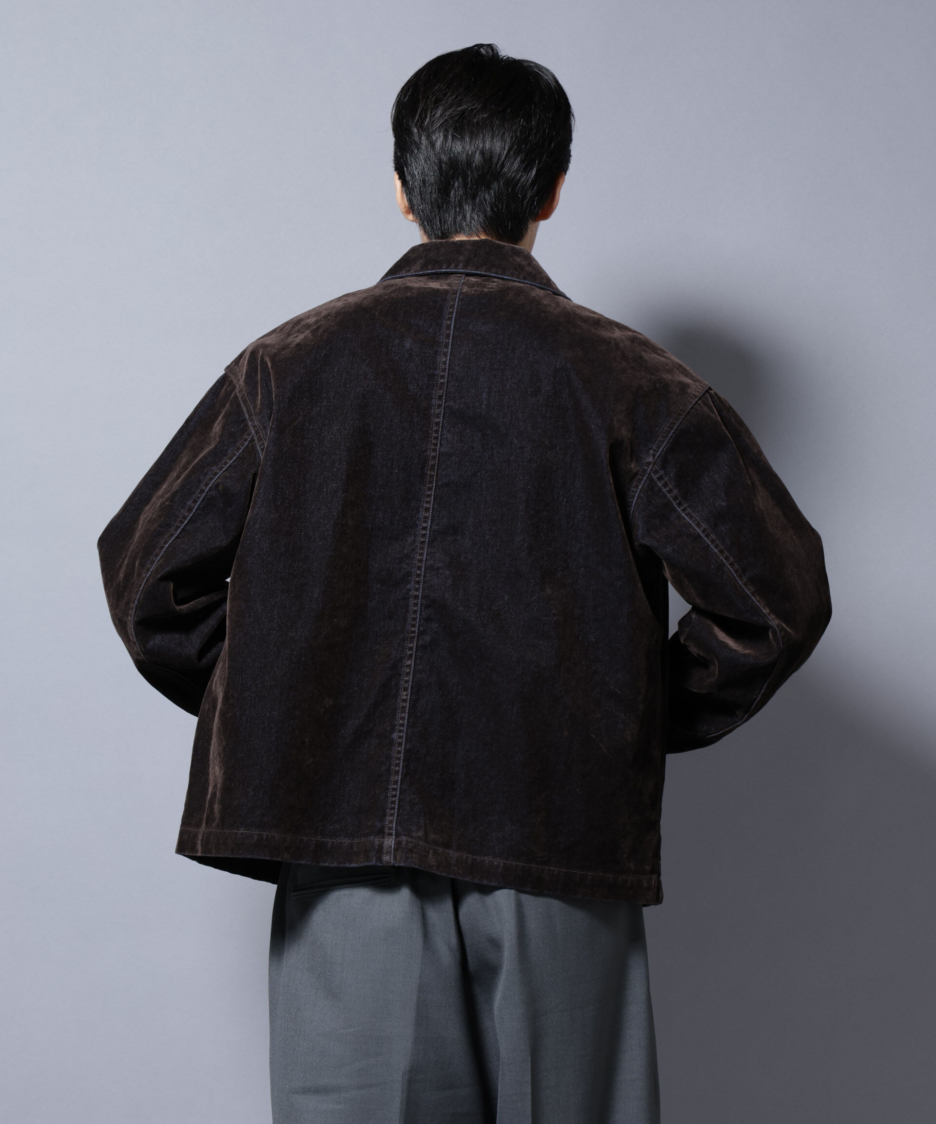 nano･universe「フロッキーデニム スポーツジャケット」|ブルゾン・スタジャン|