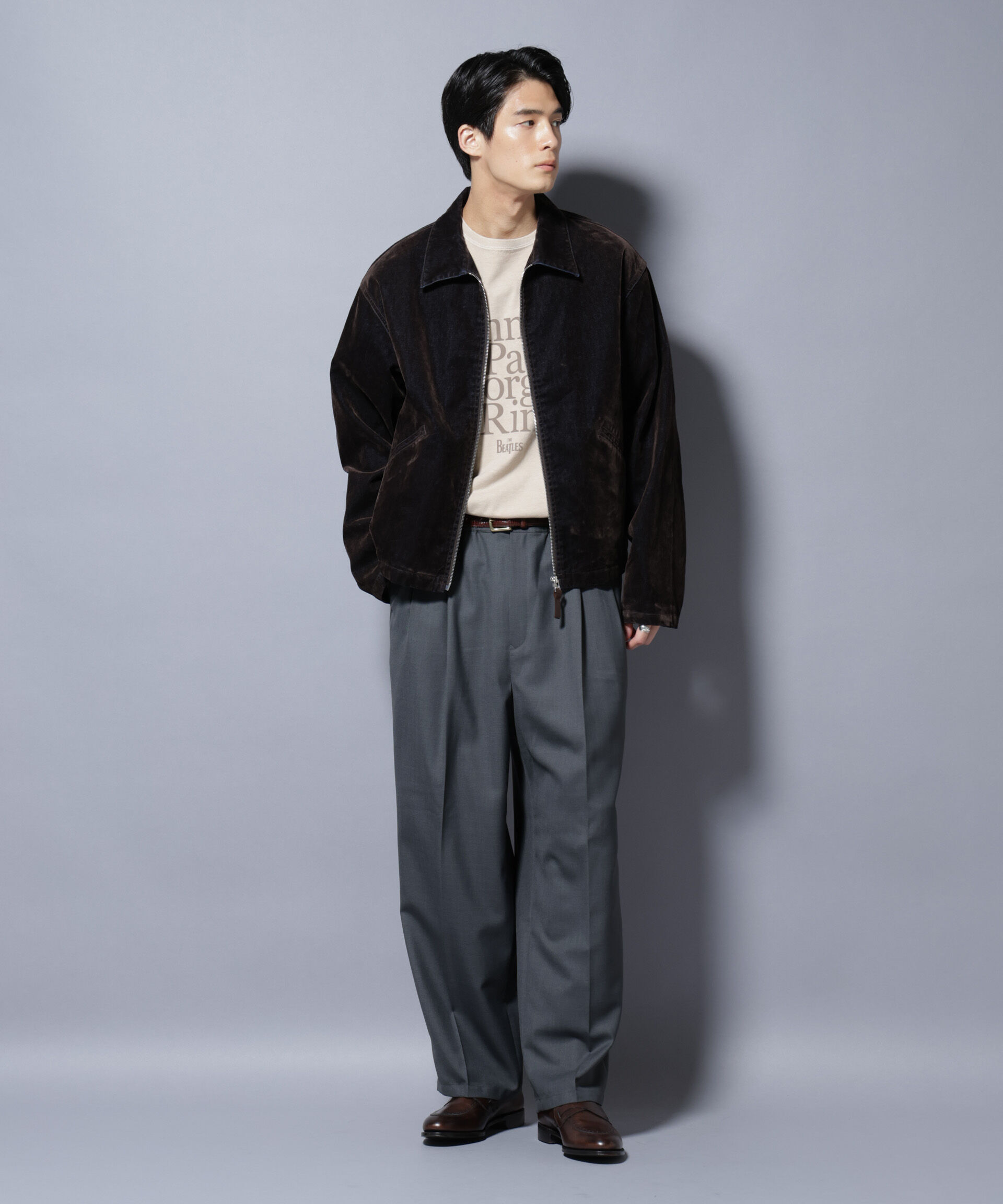 nano･universe「フロッキーデニム スポーツジャケット」|ブルゾン・スタジャン|