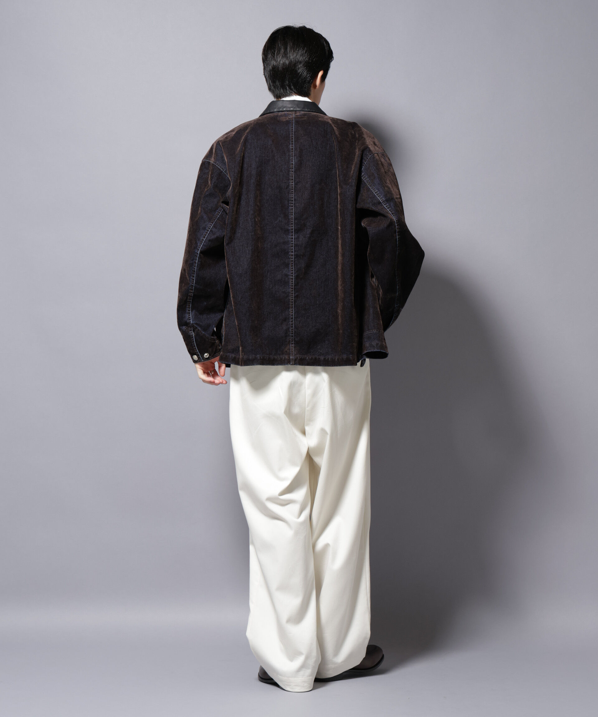 nano･universe「フロッキーデニム オーバージャケット」|ブルゾン・スタジャン|