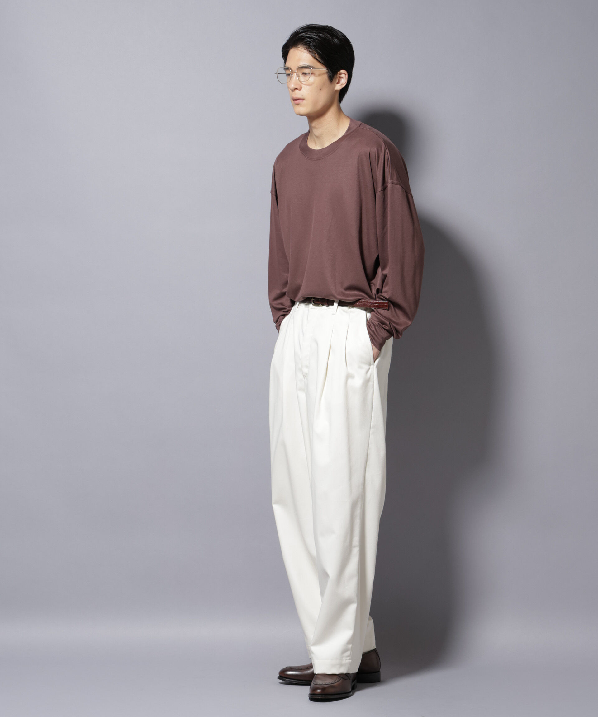 nano･universe「MIYATA&times;NANO JAPAN MADE キュプラ混 Tシャツ 長袖」|Tシャツ・カットソー|