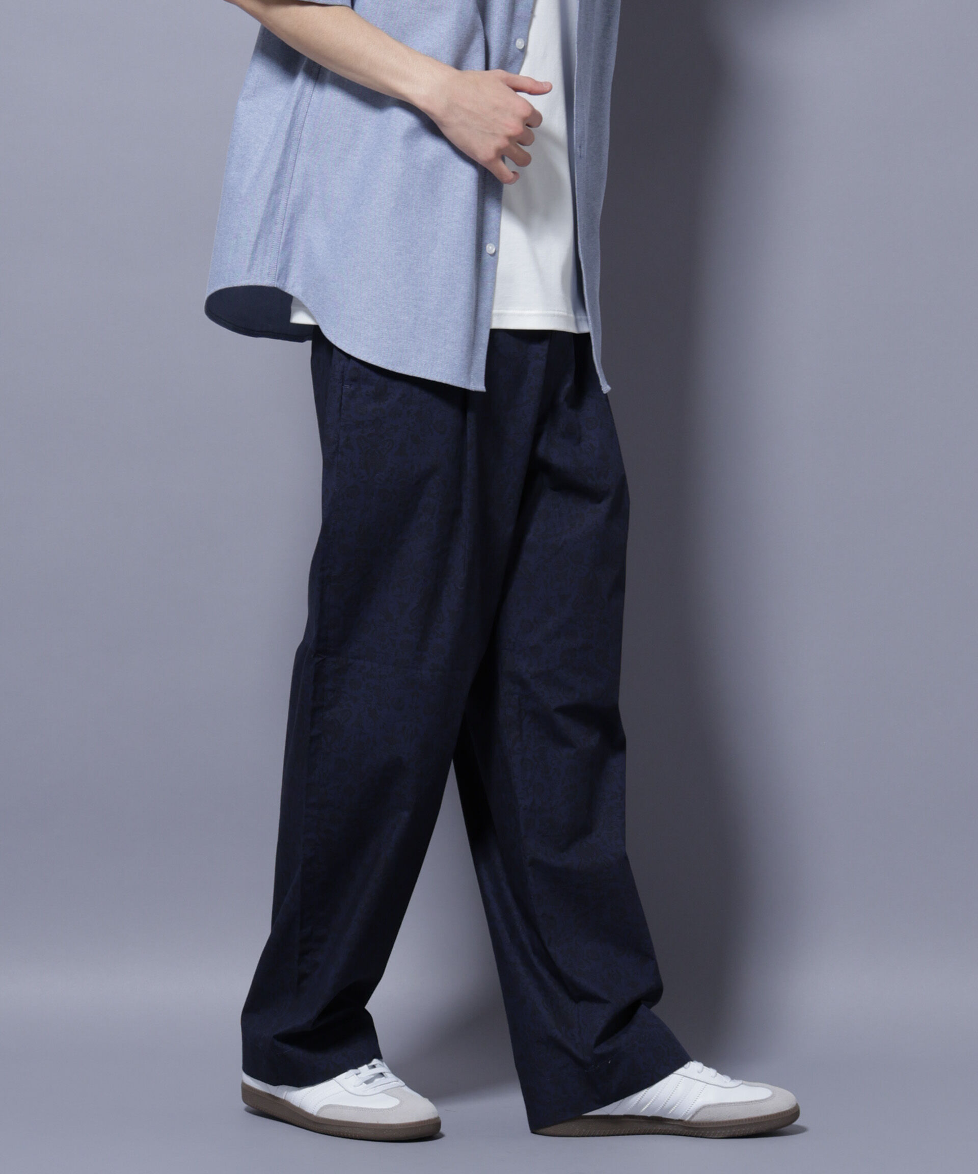 nano･universe「オリジナルパターンイージーパンツ」|チノ|ネイビー