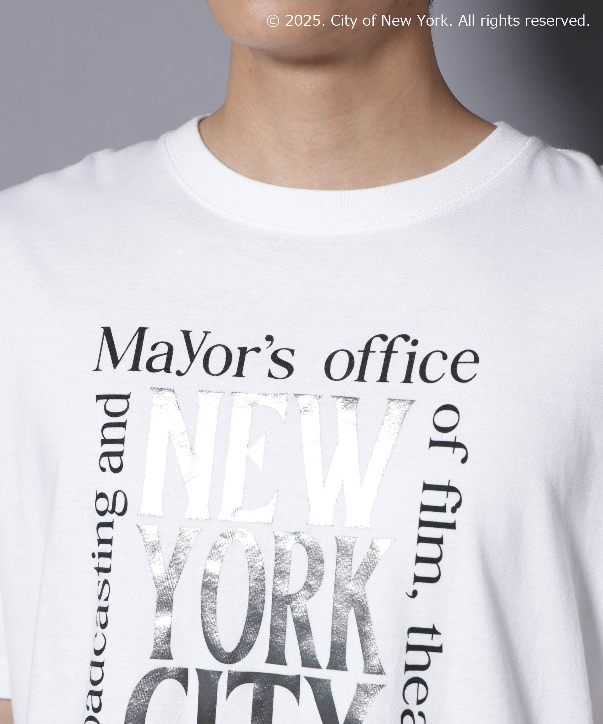 nano･universe「別注GOOD ROCK SPEED NYC シルバー箔プリントTシャツ」|Tシャツ・カットソー|