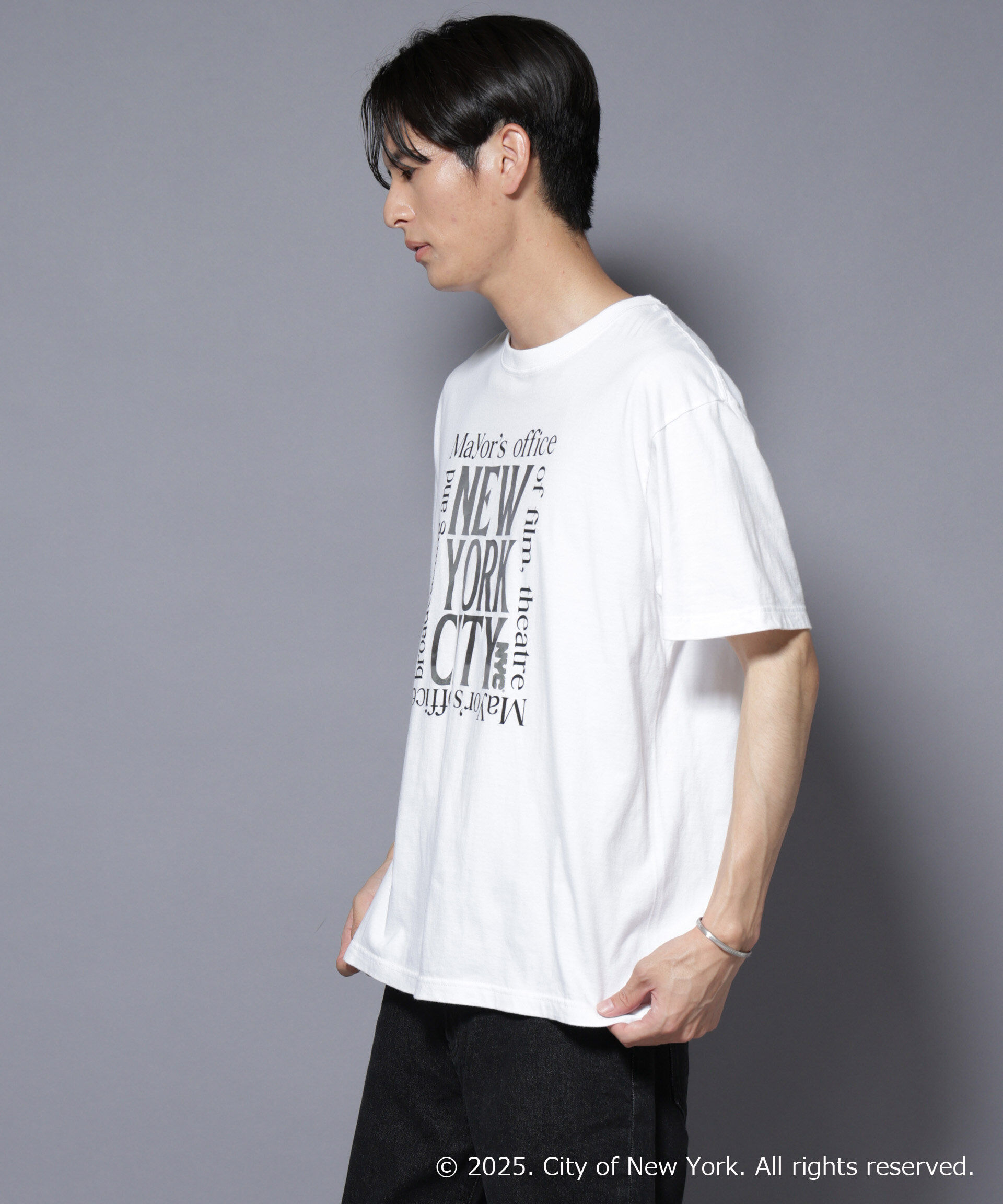 nano･universe「別注GOOD ROCK SPEED NYC シルバー箔プリントTシャツ」|Tシャツ・カットソー|
