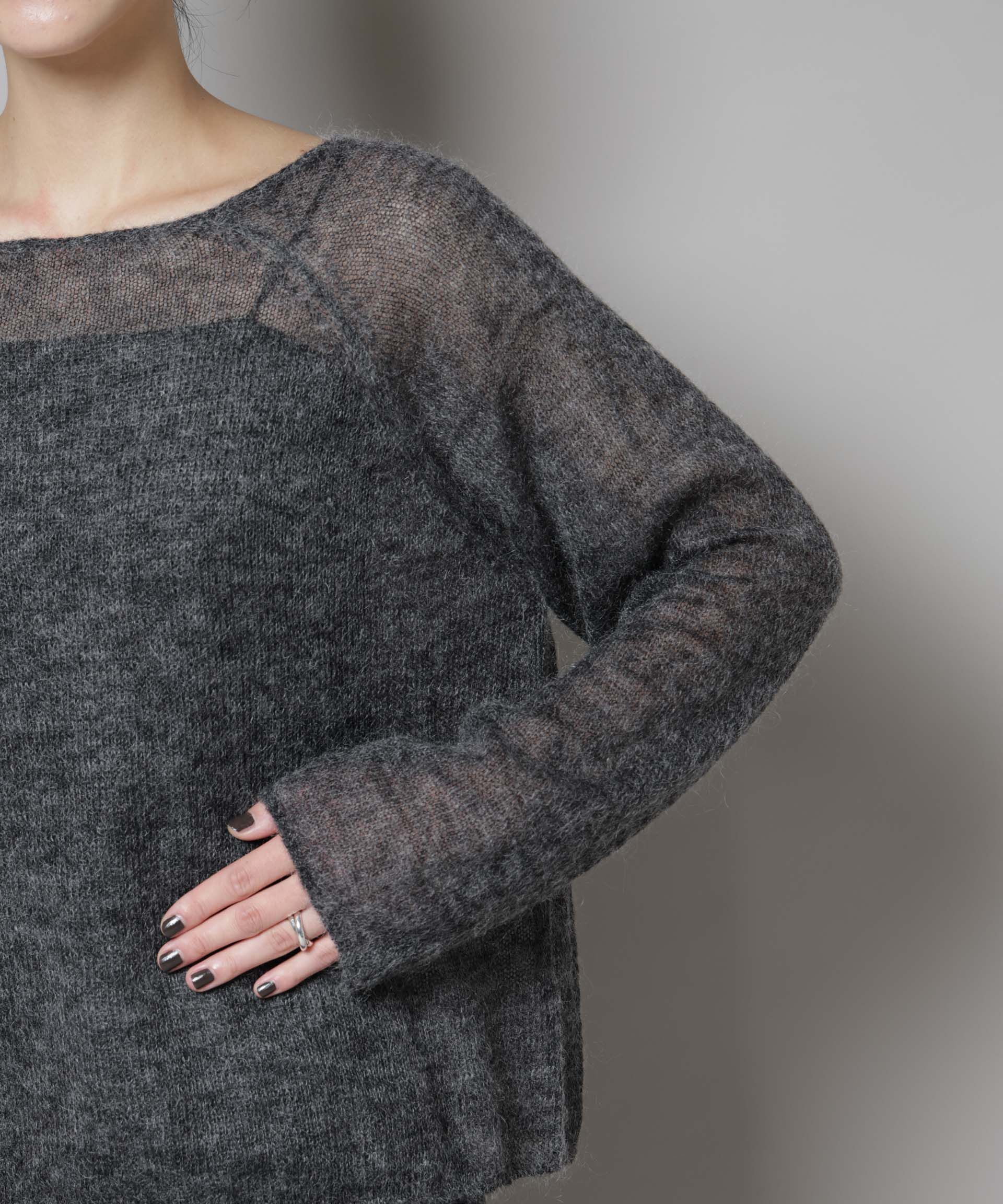 nano･universe「モヘヤ混天竺シアーニット」|ニット・セーター|