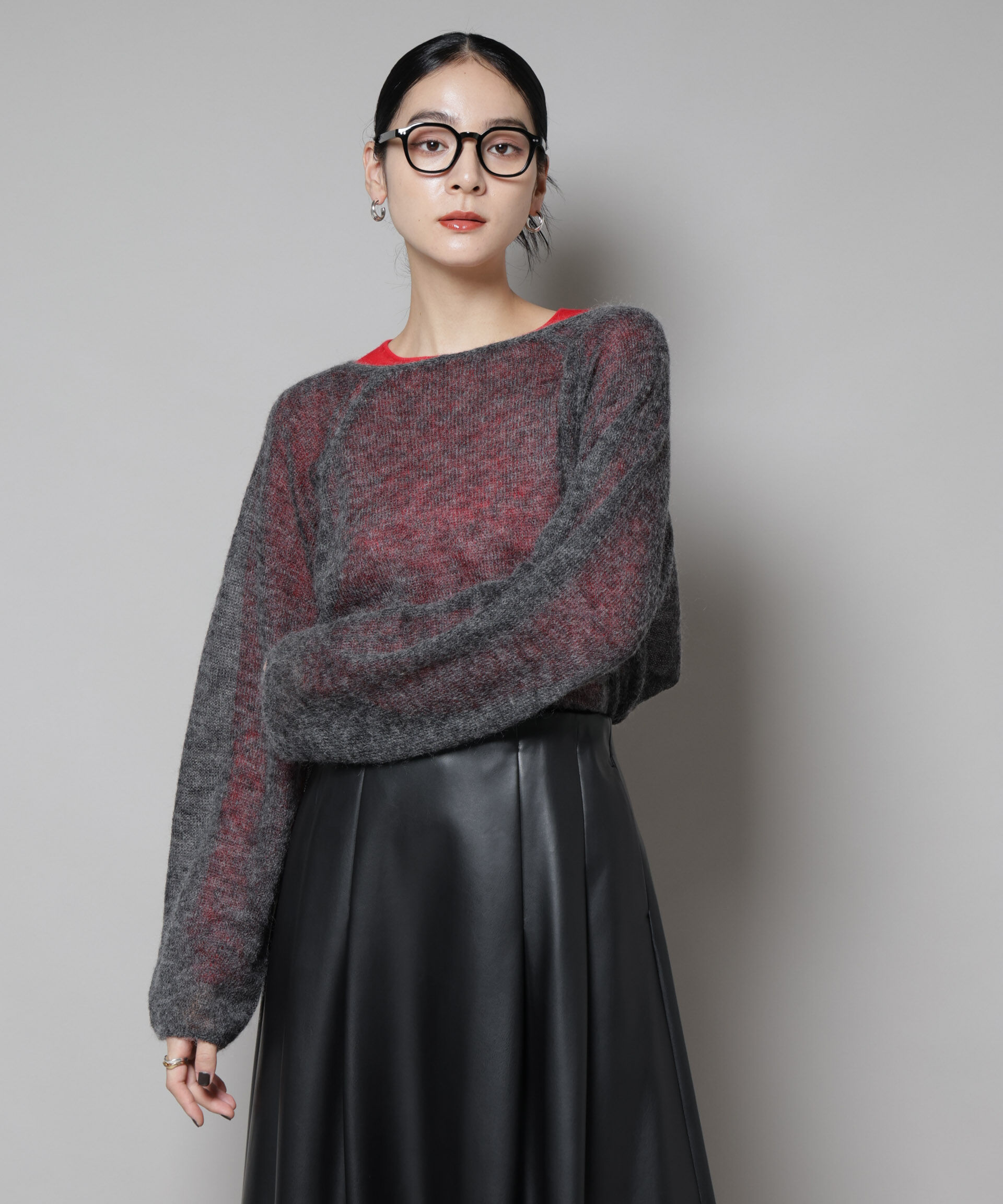 nano･universe「モヘヤ混天竺シアーニット」|ニット・セーター|