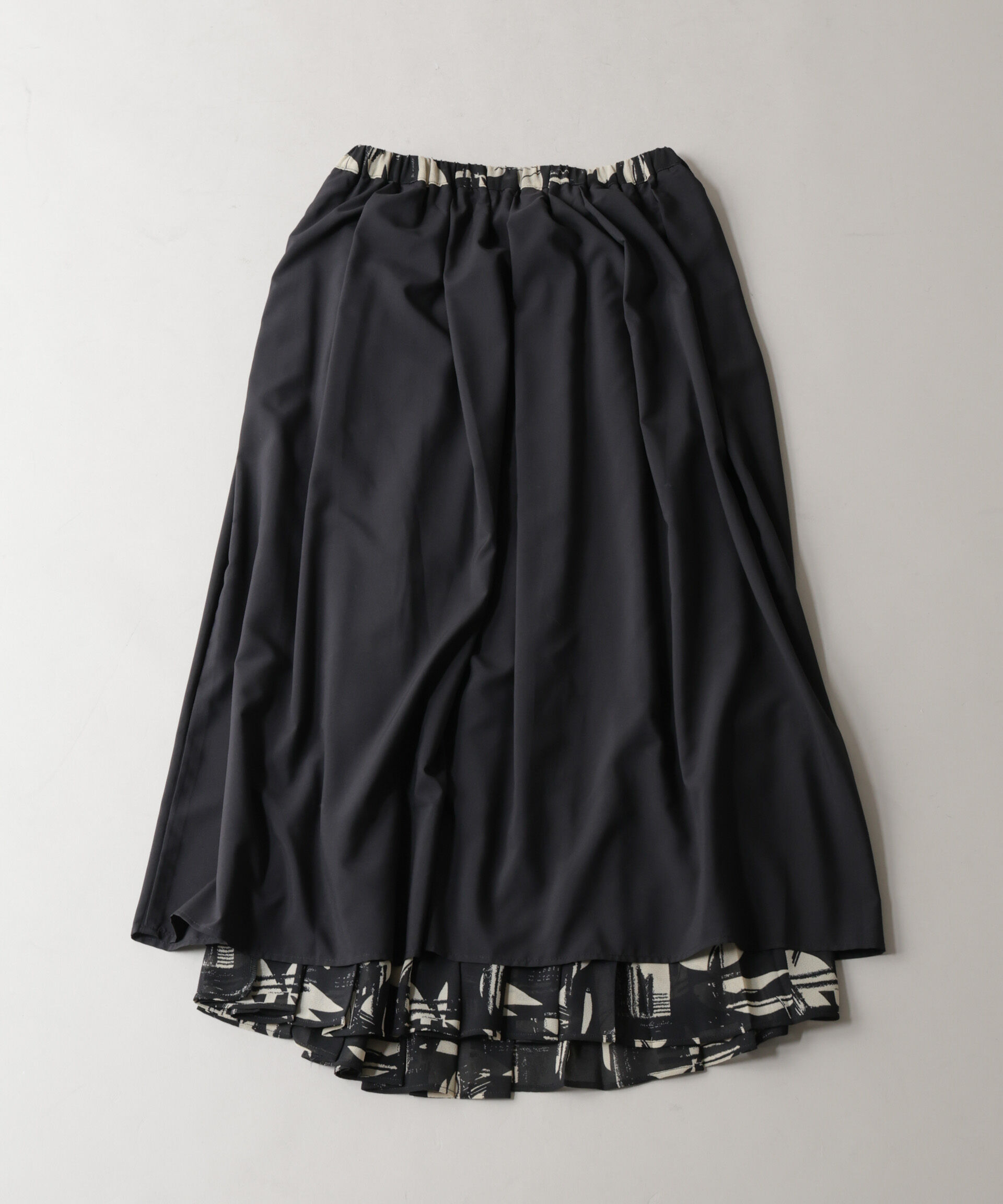 nano･universe「アートプリントジョーゼットプリーツスカート」|スカート|