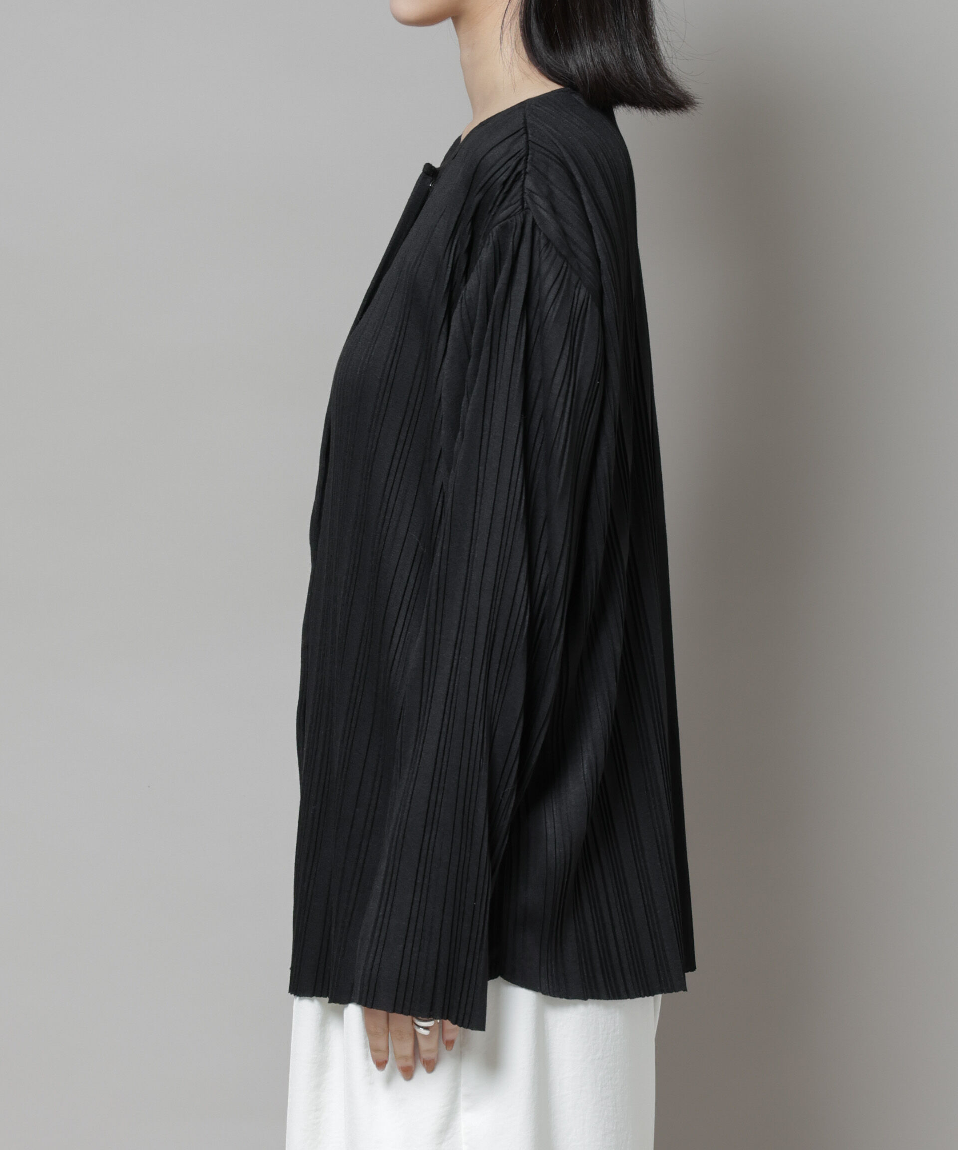 nano･universe「プリーツカットスナップシャツ」|Tシャツ・カットソー|