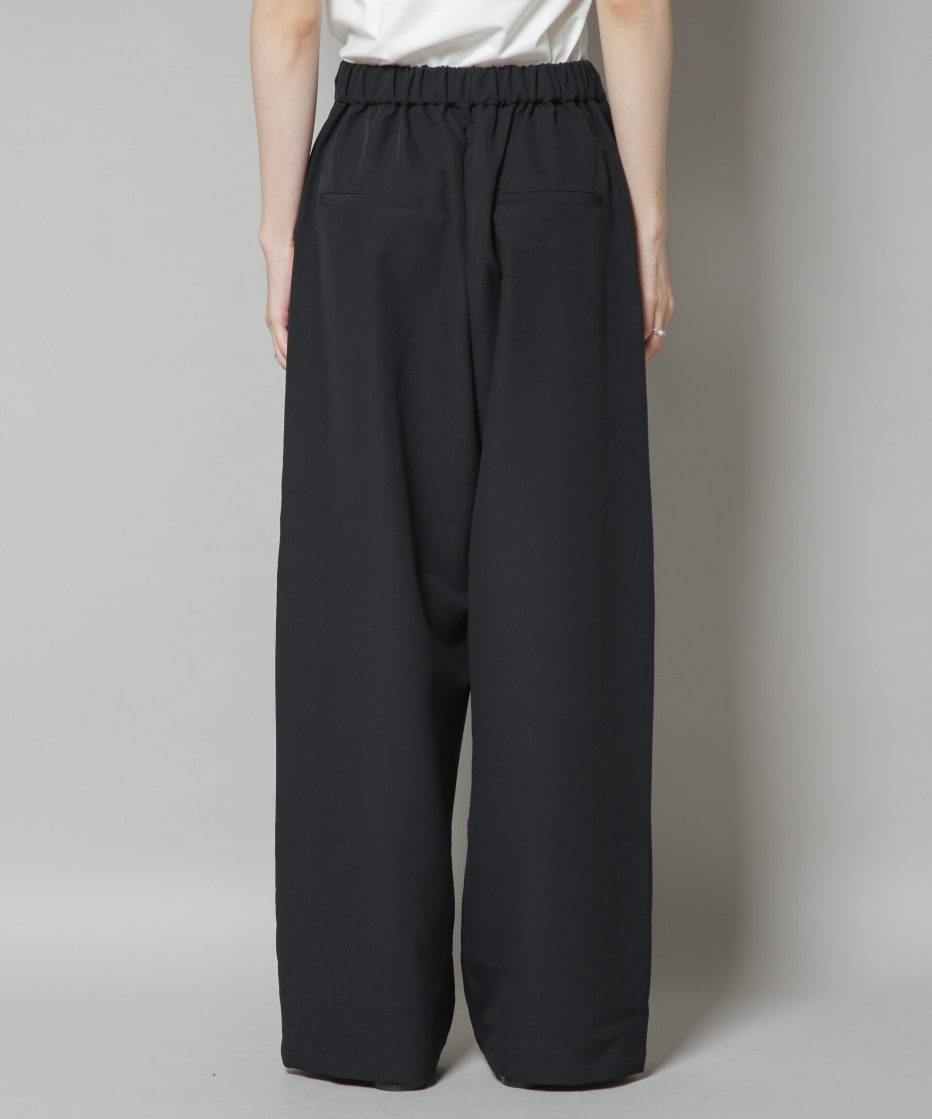 nano･universe「ウェストドロストワイドストレートパンツ」|チノ|