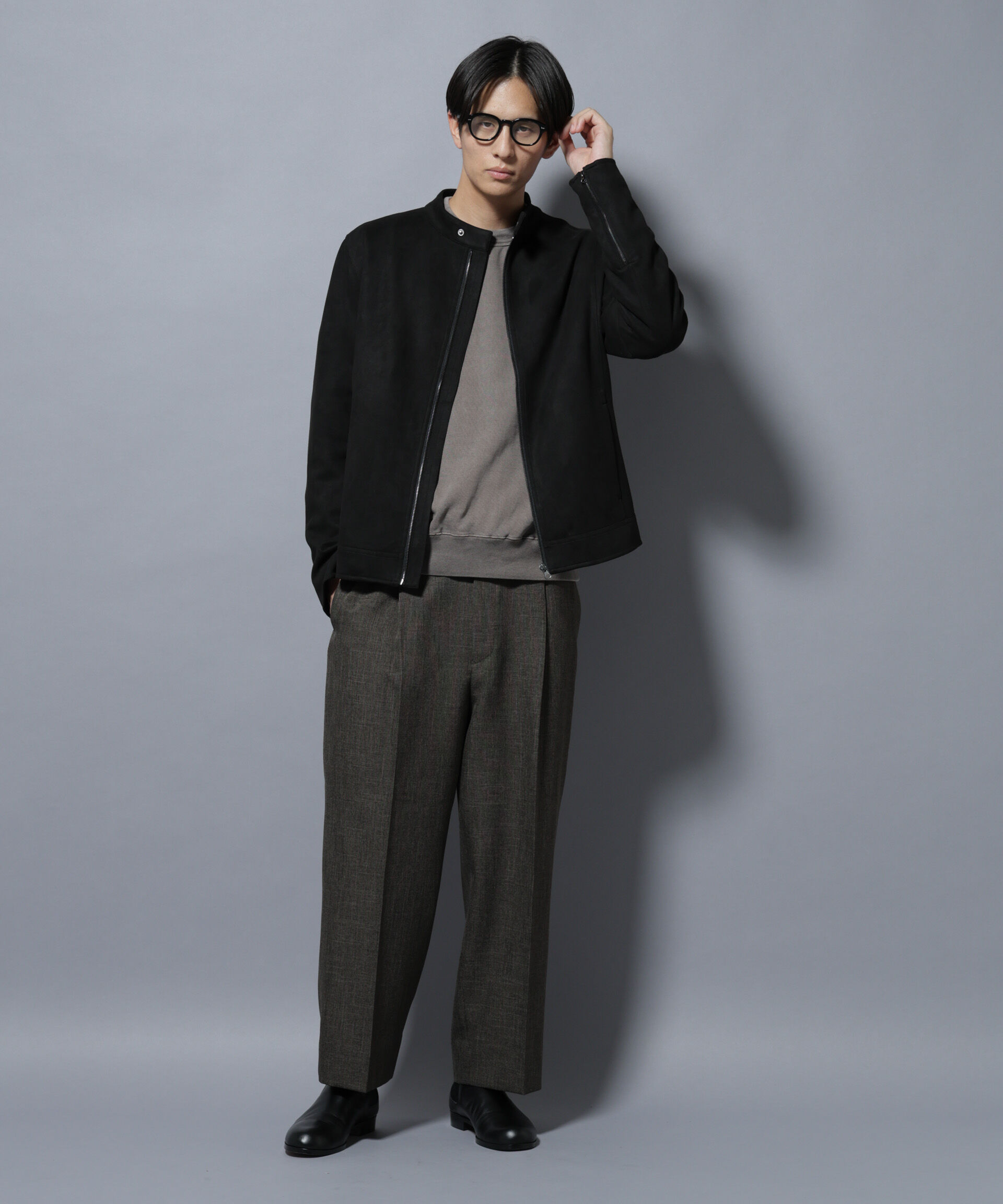 nano･universe「「大人のワイドパンツ」シャークスキンイージースラックス」|チノ|