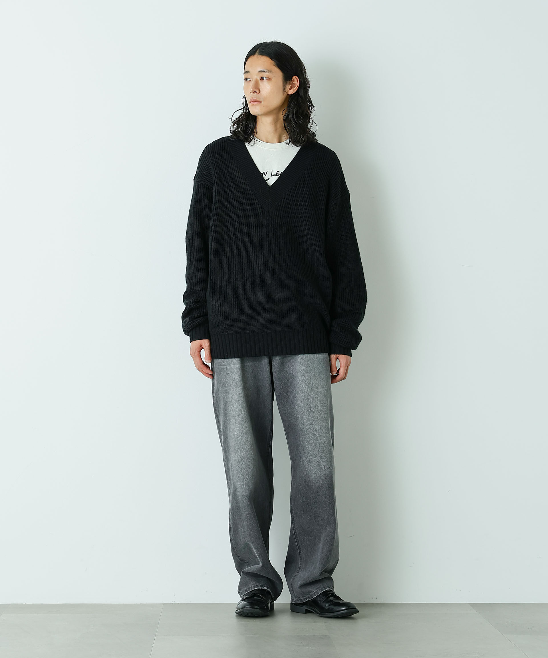 nano･universe「｢HOTEL PALACE｣  ディープVネックミドルゲージニット」|ニット・セーター|