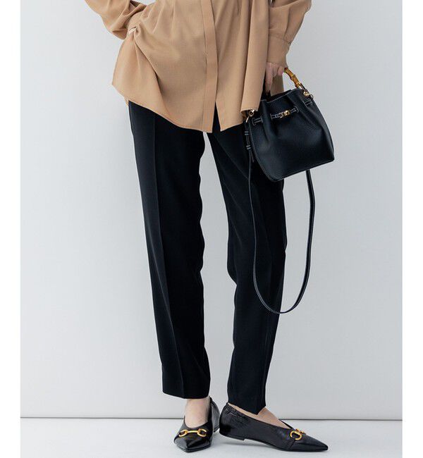 23区「【洗える】ドライダブルサテン ドロスト パンツ」|その他|ブラック系