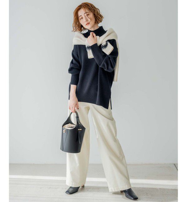 23区「【洗える】ウールカシミヤ ハイネック ニット」|ニット・セーター|