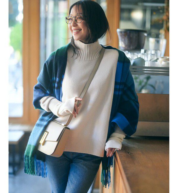 23区「【洗える】ウールカシミヤ ハイネック ニット」|ニット・セーター|ベージュ系