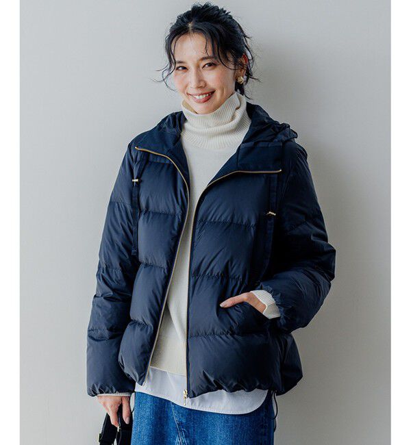 23区「【洗える】シレータフタ コンパクト ダウンコート」|ダウン|ネイビー系