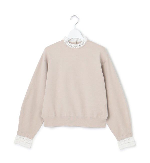 23区「【洗える】ヴィスコースストレッチ レースコンビ ニット」|ニット・セーター|