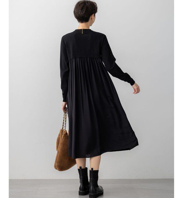 23区「【洗える/吊り干しOK】ヴィスコースストレッチ  バックデザイン ニットワンピース」|ワンピース|