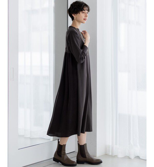 23区「【洗える/吊り干しOK】ヴィスコースストレッチ  バックデザイン ニットワンピース」|ワンピース|