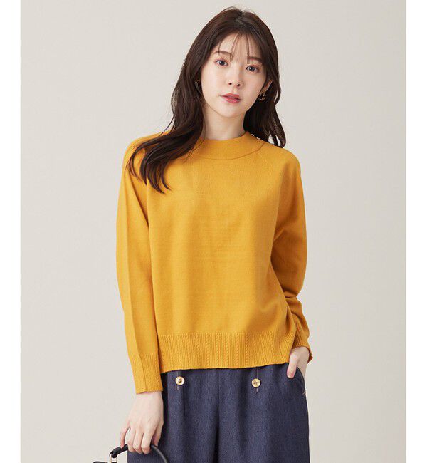 any SiS「【CICA加工】ケーブルリブ ニット」|ニット・セーター|マスタード