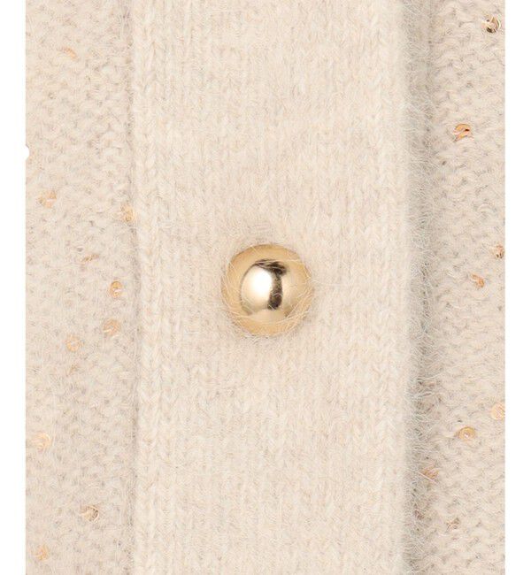 BEIGE,「【Precious掲載】AMARILLO / スパンコールフォックスニットカーディガン」|ニット・セーター|