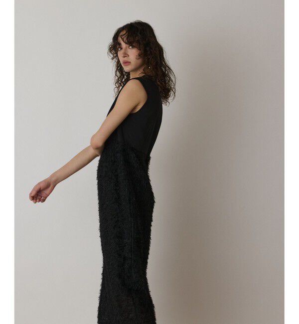  「フェザー刺繍コンビワンピース」|ワンピース|