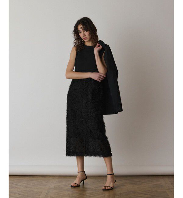  「フェザー刺繍コンビワンピース」|ワンピース|