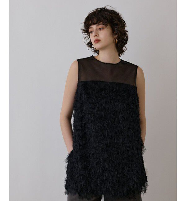 Diagram「シアーフリンジノースリーブ」|その他|ブラック
