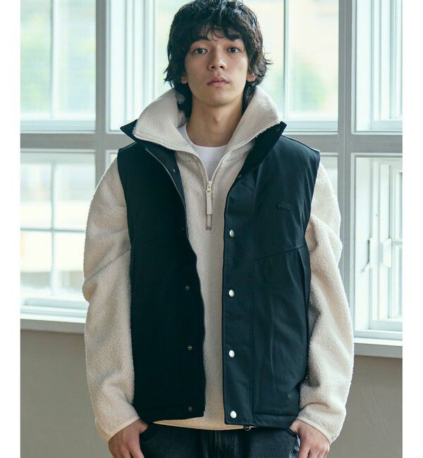 LACOSTE「RDS認証ダウン 耐水透湿 ハイネック ジップアップ ピケダウンベスト」|ダウンベスト・ベスト|