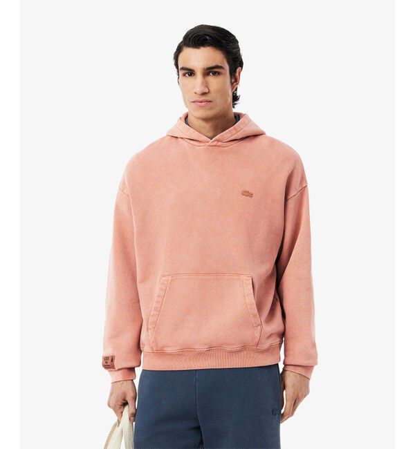 LACOSTE「ウォッシュエフェクトクルーネックスウェット」|パーカー|ブラウン