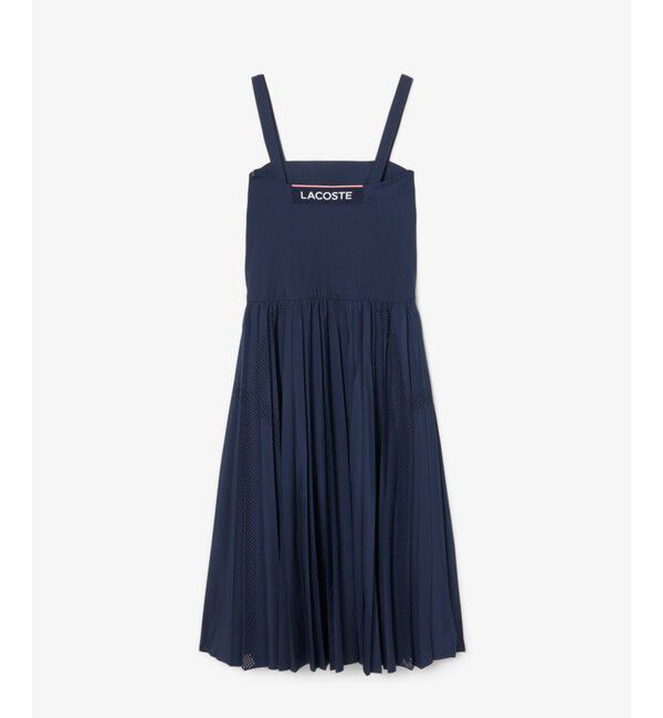 LACOSTE「レーザーカットドットライン ホルターネック ロングプリーツストラップドレス / ワンピース」|ワンピース|