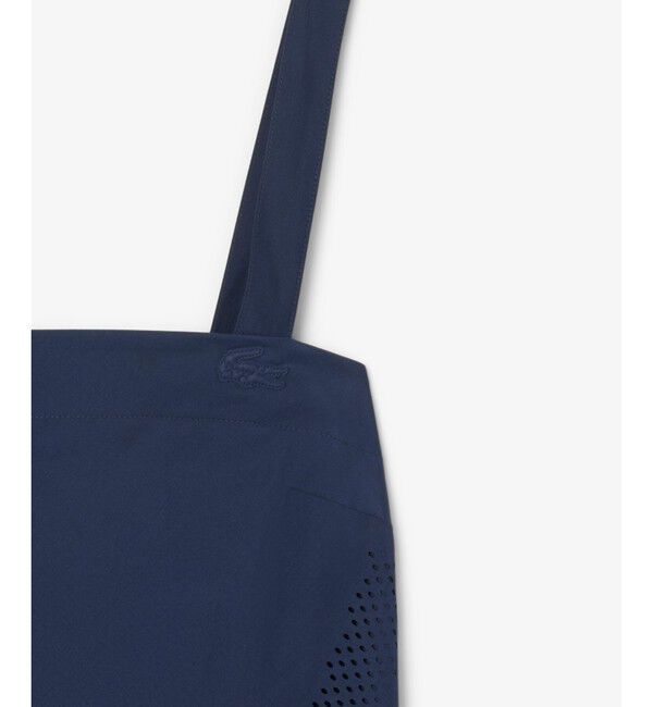 LACOSTE「レーザーカットドットライン ホルターネック ロングプリーツストラップドレス / ワンピース」|ワンピース|