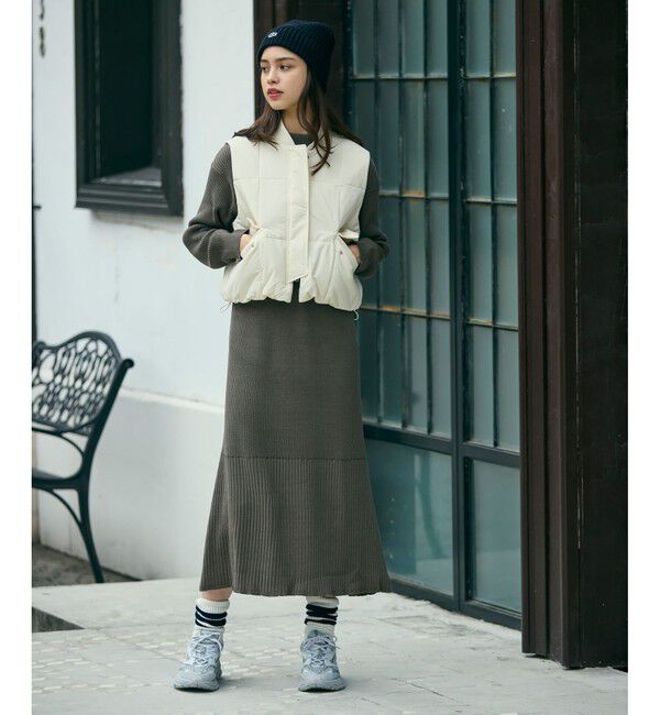 LACOSTE「クロップド丈 撥水 THERMORE中綿 ジップアップベスト」|ダウンベスト・ベスト|