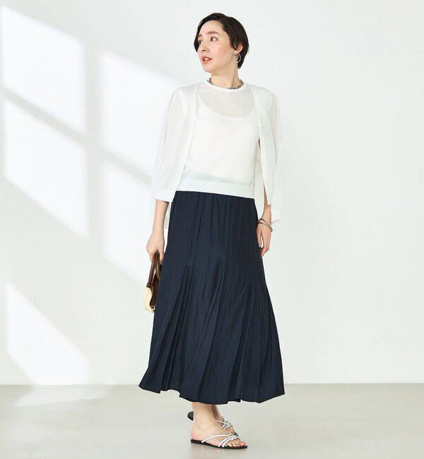 NOLLEY'S「ウォッシャブル割繊フレアスカート」|フレア|