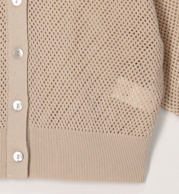 NOLLEY'S「《手洗い可能》スパンコールメッシュ5分袖カーディガン」|カーディガン|