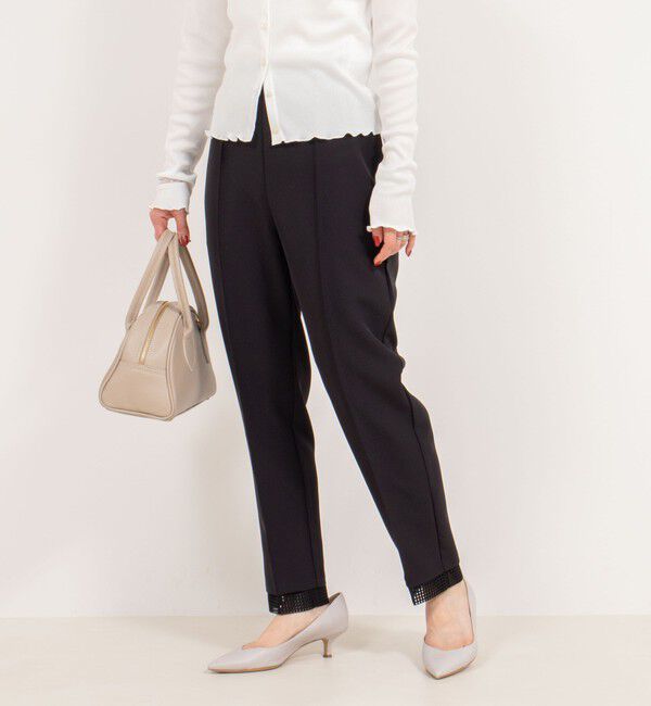 NOLLEY'S「ウォッシャブル裾レースパンツ」|その他|ブラック