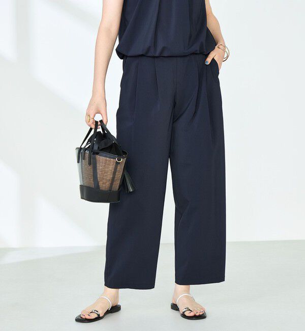 NOLLEY'S「《セットアップ対応》撥水ストレッチタフタツータックパンツ」|その他|ネイビー