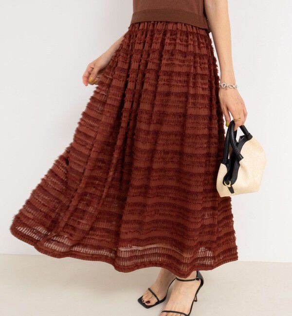 NOLLEY'S「フリンジ生地ニットワンピース」|ワンピース|