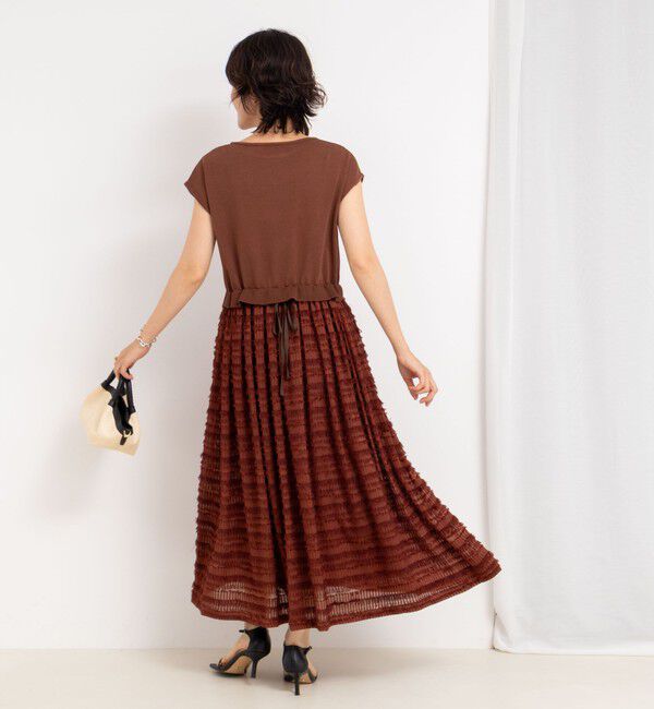 NOLLEY'S「フリンジ生地ニットワンピース」|ワンピース|