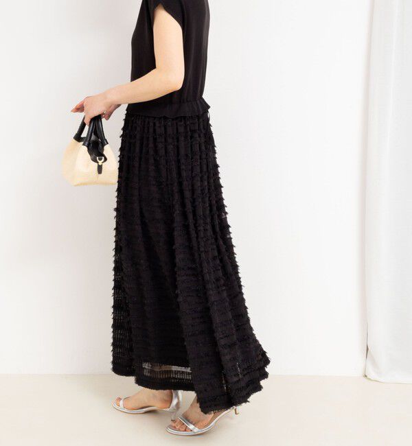 NOLLEY'S「フリンジ生地ニットワンピース」|ワンピース|