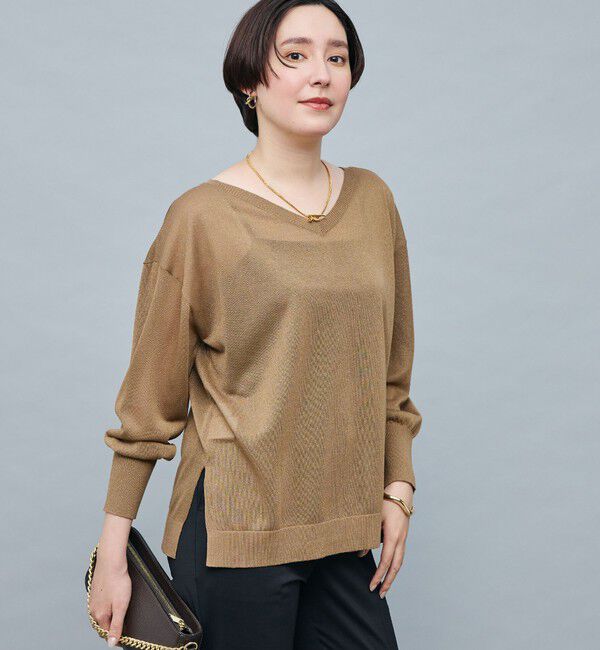 NOLLEY'S sophi「イタリー糸ラメシアー2WAYプルオーバーニット」|ニット・セーター|