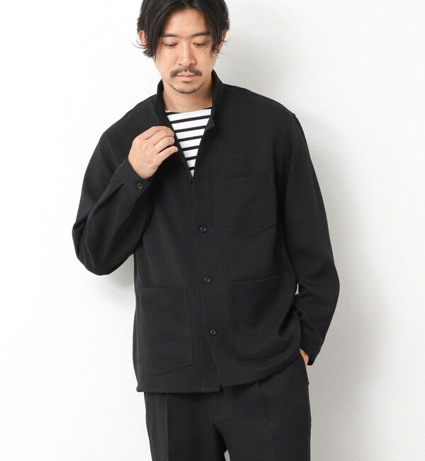 NOLLEY'S goodman「《セットアップ対応》LANATEC ウーステッドサージストレッチ マオカラーシャツブルゾン」|ブルゾン・スタジャン|