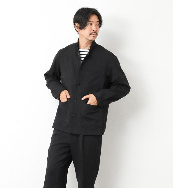 NOLLEY'S goodman「《セットアップ対応》LANATEC ウーステッドサージストレッチ マオカラーシャツブルゾン」|ブルゾン・スタジャン|