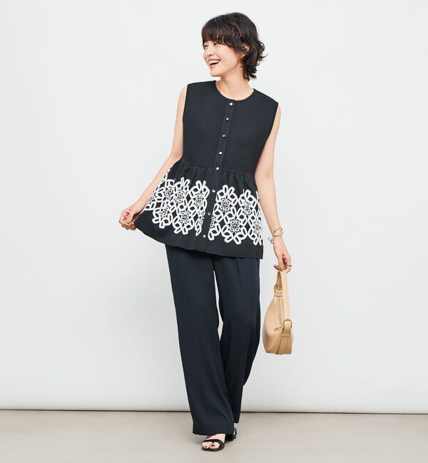 NOLLEY'S「レース付きペプラムベスト」|ベスト・ジレ|