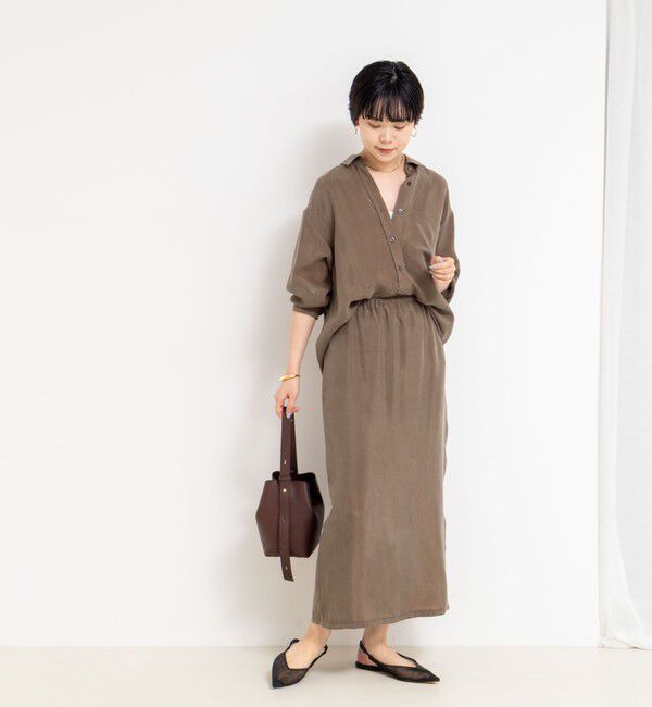 NOLLEY'S「《セットアップ対応》ウォッシャブルシルキーキュプライージースカート」|スカート|