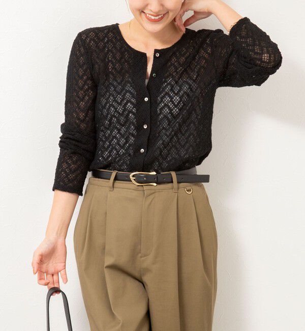NOLLEY'S「2WAYレースカーディガン」|カーディガン|ブラック