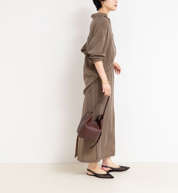 NOLLEY'S「《セットアップ対応》ウォッシャブルシルキーキュプラドレープシャツ」|シャツ・ブラウス|