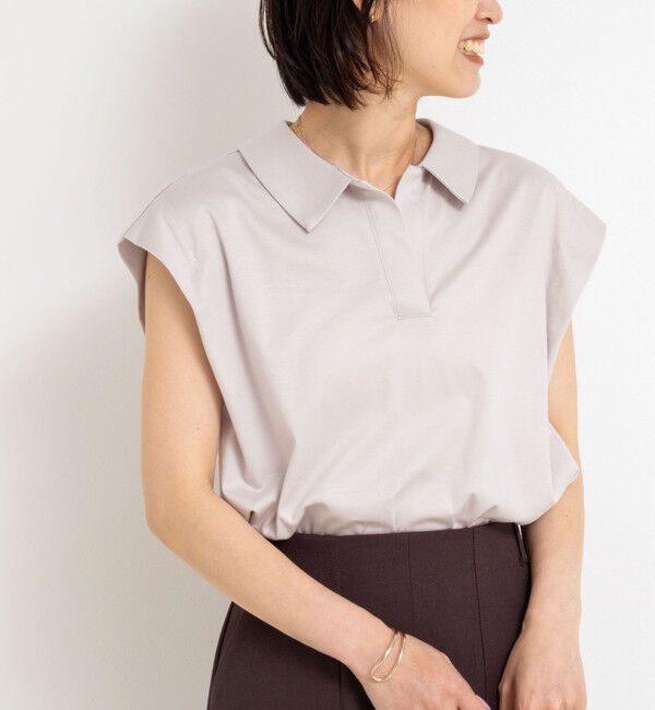 NOLLEY'S「ポロ衿プルオーバーカットソー」|Tシャツ・カットソー|ベージュ