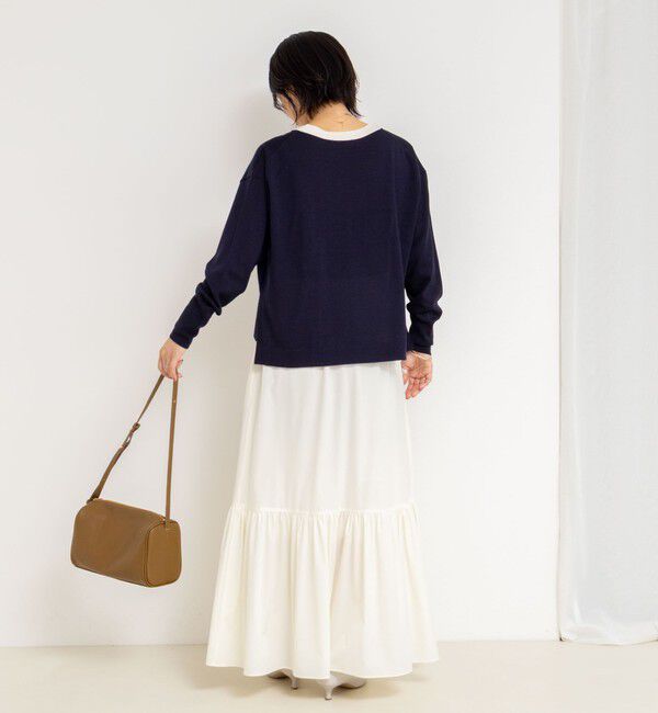 NOLLEY'S「《手洗い可能》《アンサンブル対応》18G天竺ゆったりVネックカーディガン」|カーディガン|