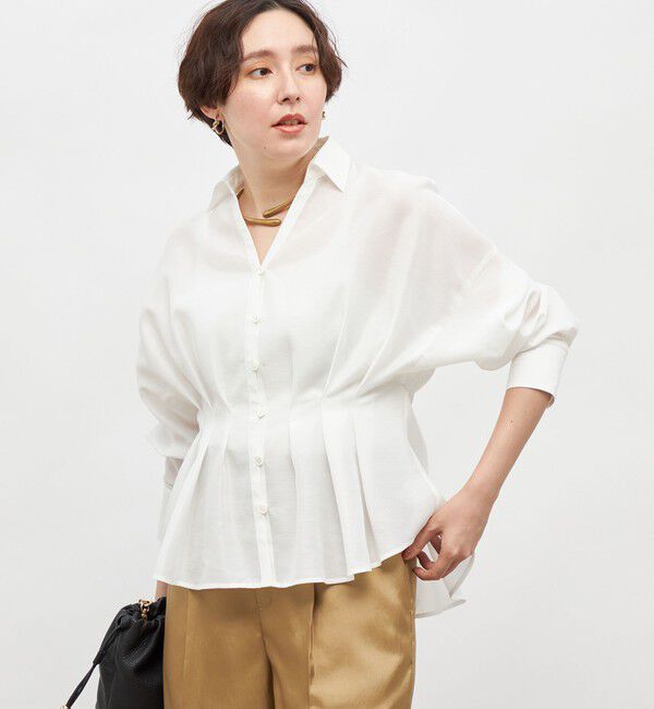 NOLLEY'S「【追加】ウォッシャブルシアースキッパータックブラウス」|シャツ・ブラウス|