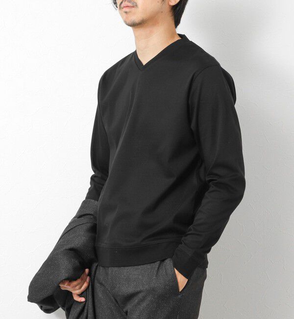 NOLLEY'S goodman「《ビジカジ対応》シルケットスムースドレスL/S V Tシャツ 25AW」|Tシャツ・カットソー|